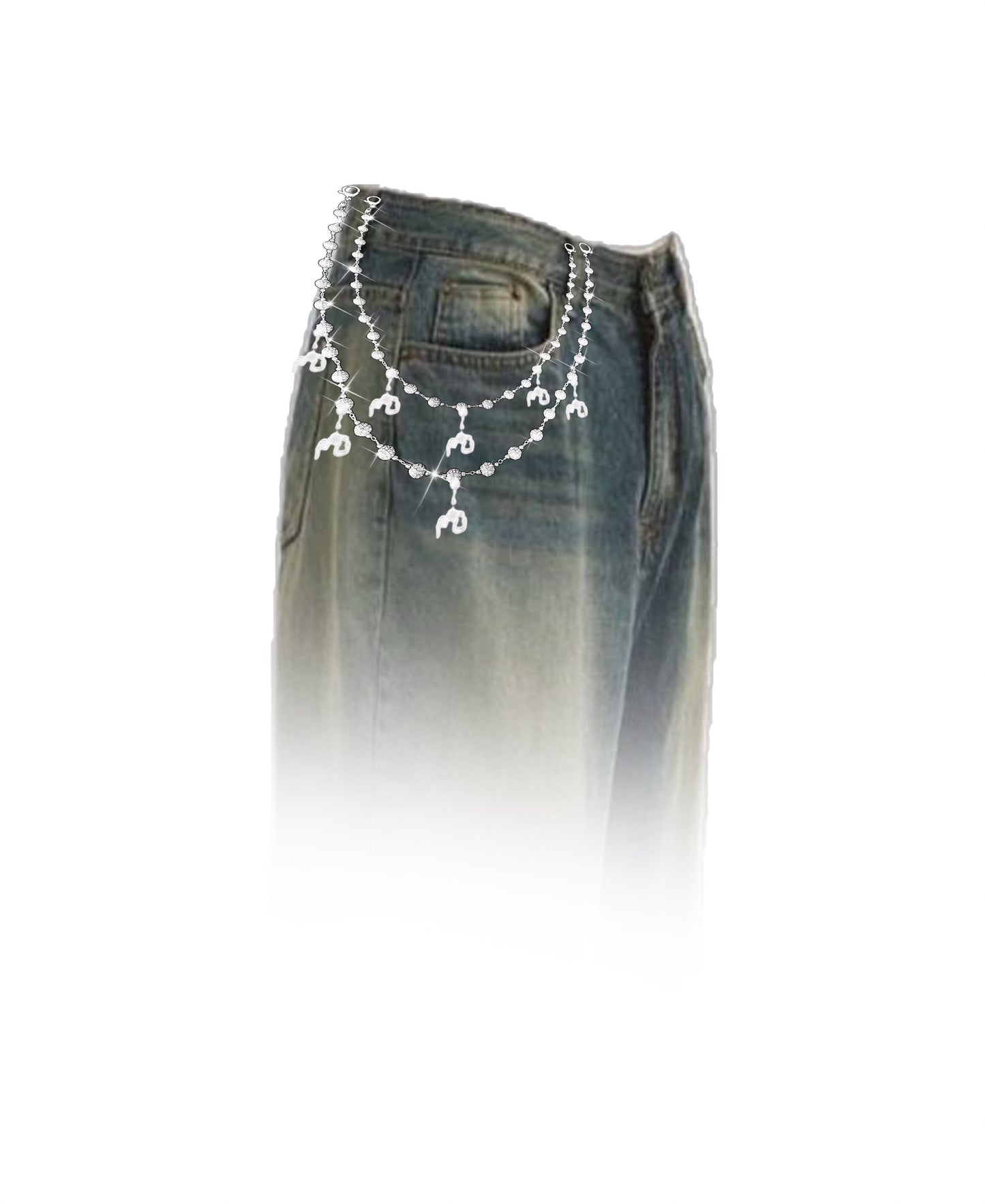 N*M “Chandelier” Biker Pants Chain
