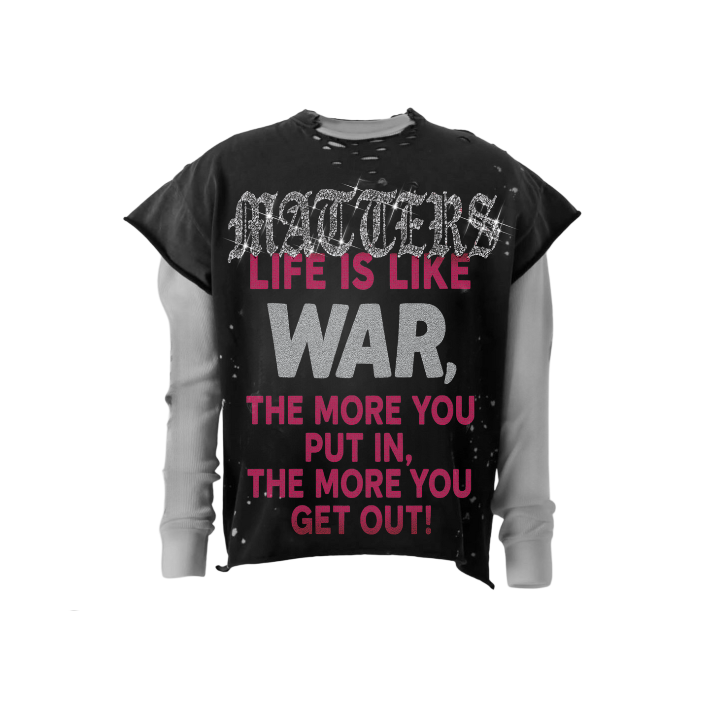 N*M “Life Is Like War” Double Layered Tee