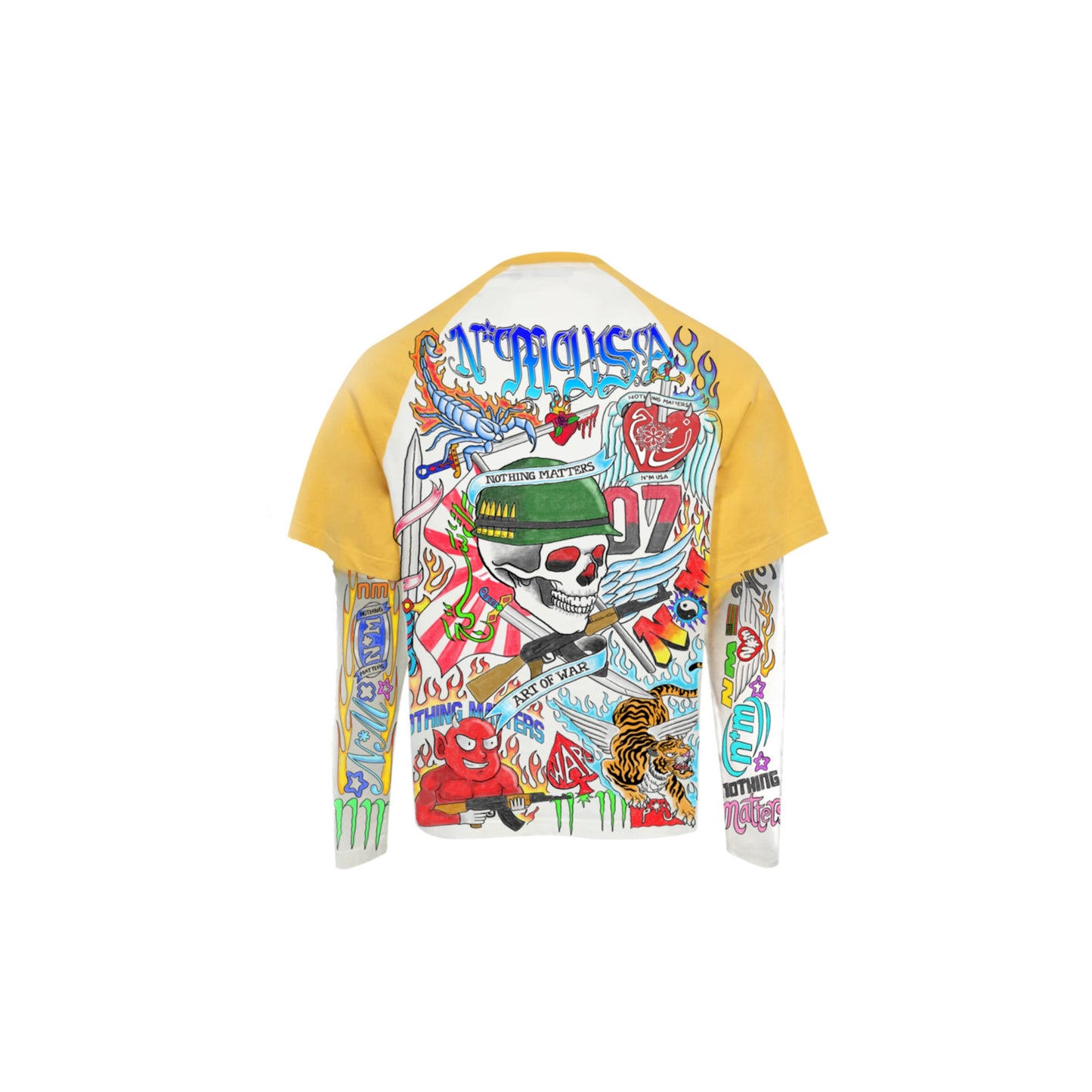 N*M “Tattoo” Yellow Double Layered Shirt