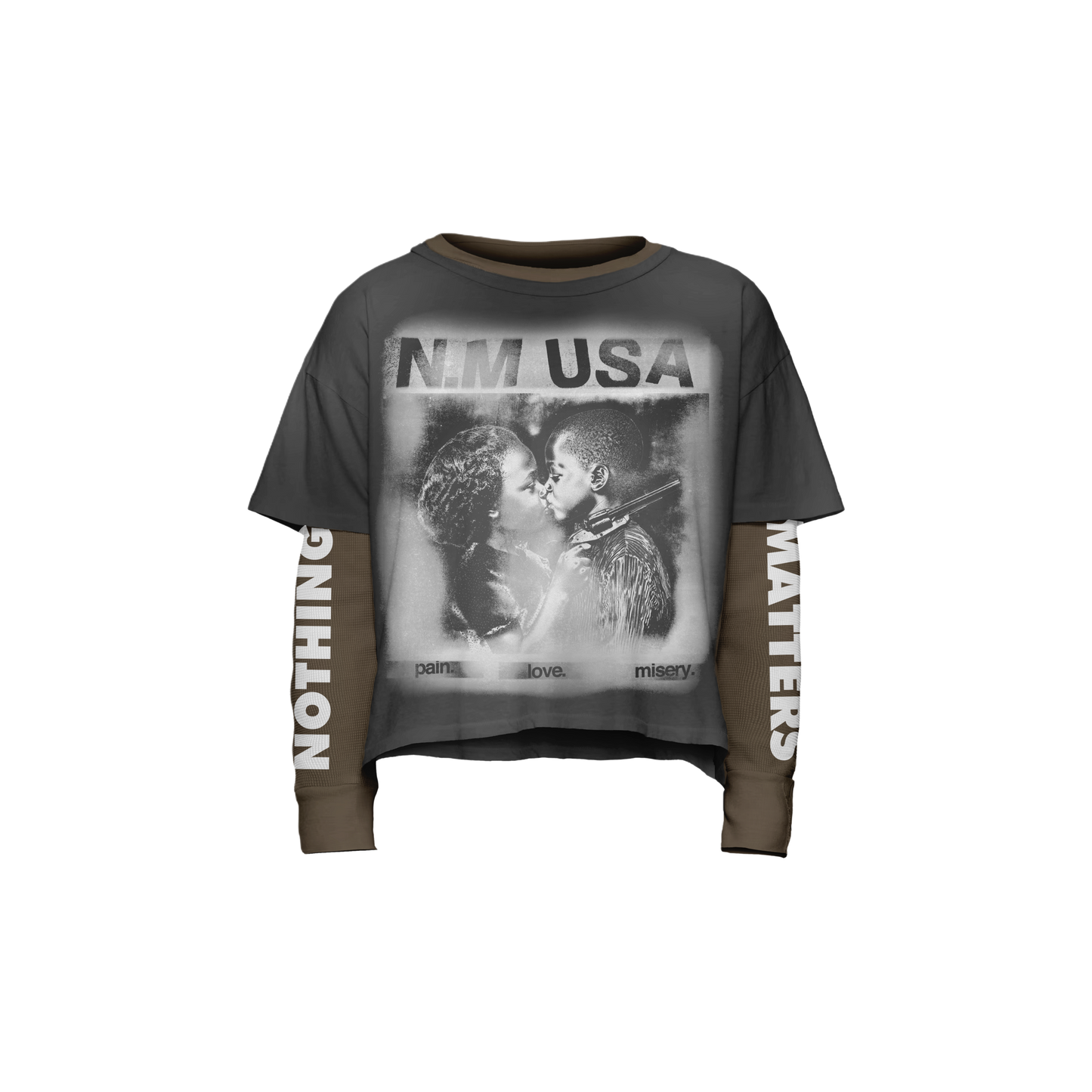N*M “Pain, Love, Misery” Double Layered Tee