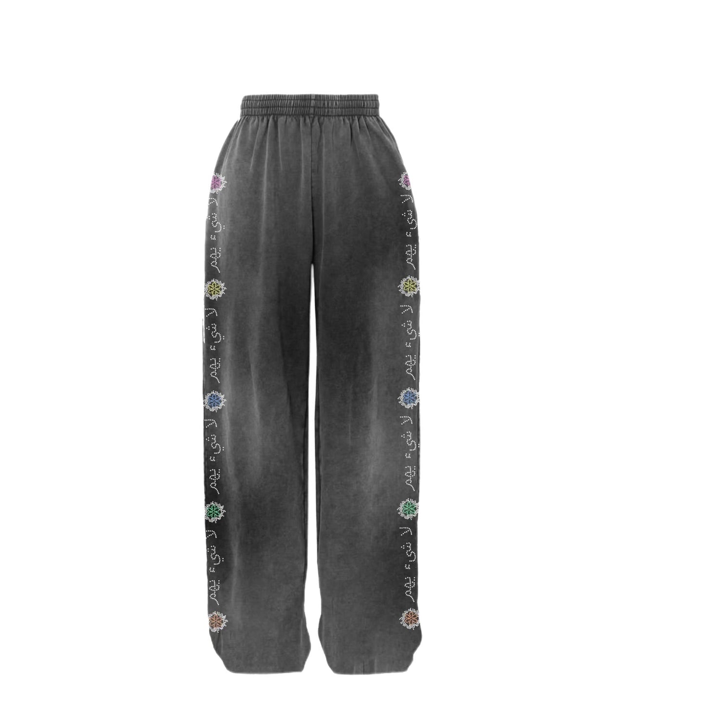 N*M V2 “Rhinestone” Grey Sweatpants