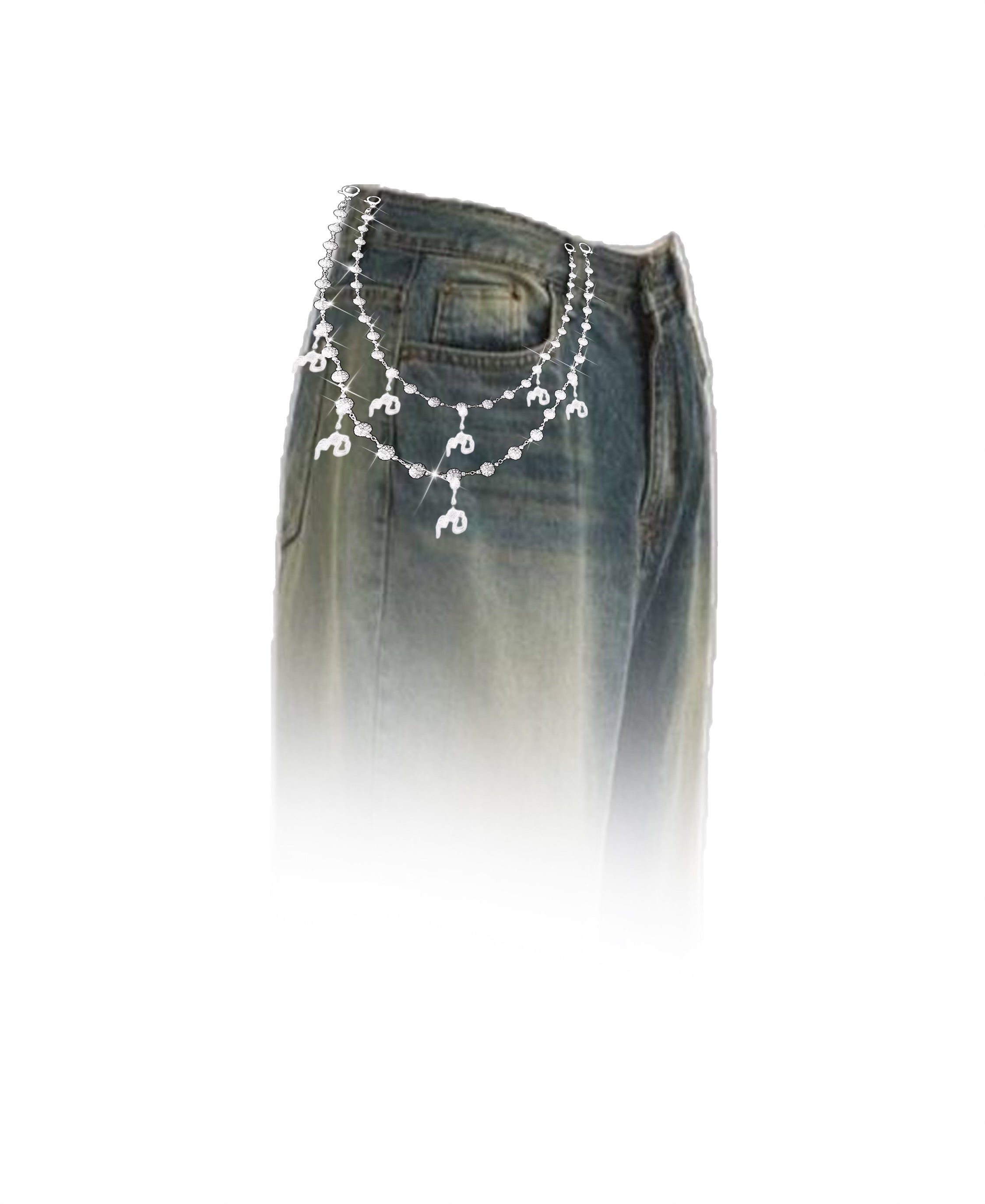 N*M “Chandelier” Biker Pants Chain