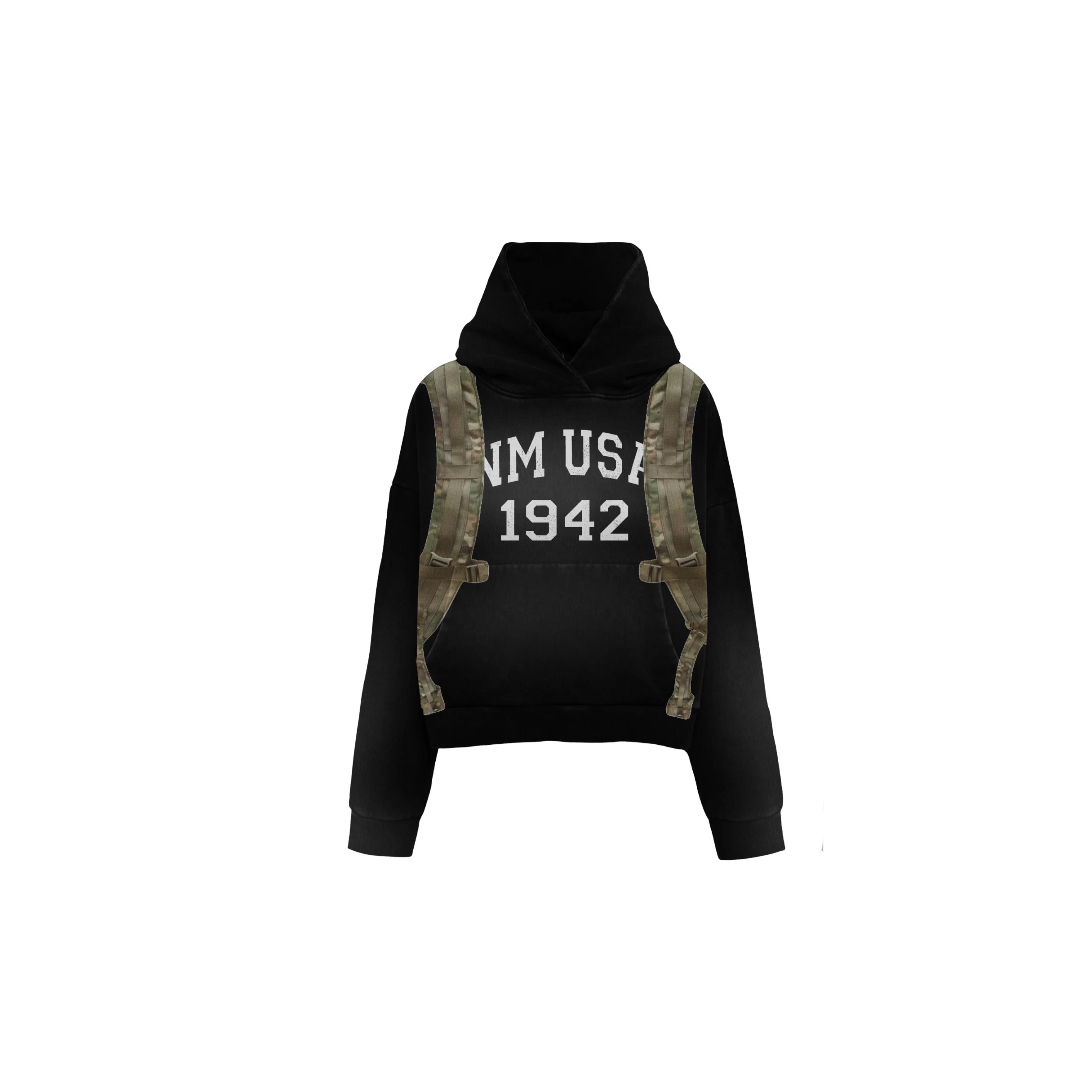 N*M Black Army Hoodie