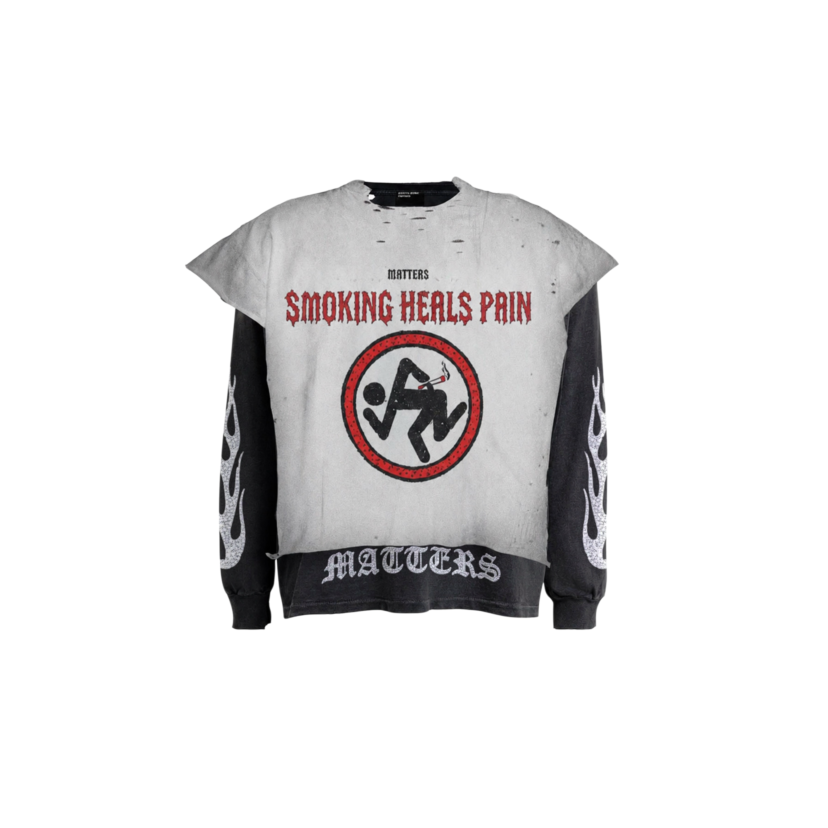 N*M “Smoking Heals Pain” Double Layered Tee