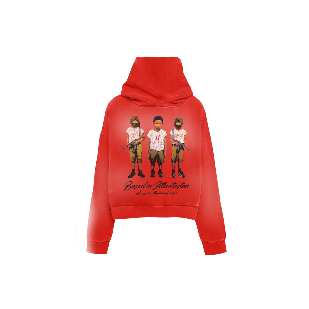 N*M Red Militia Logo Hoodie