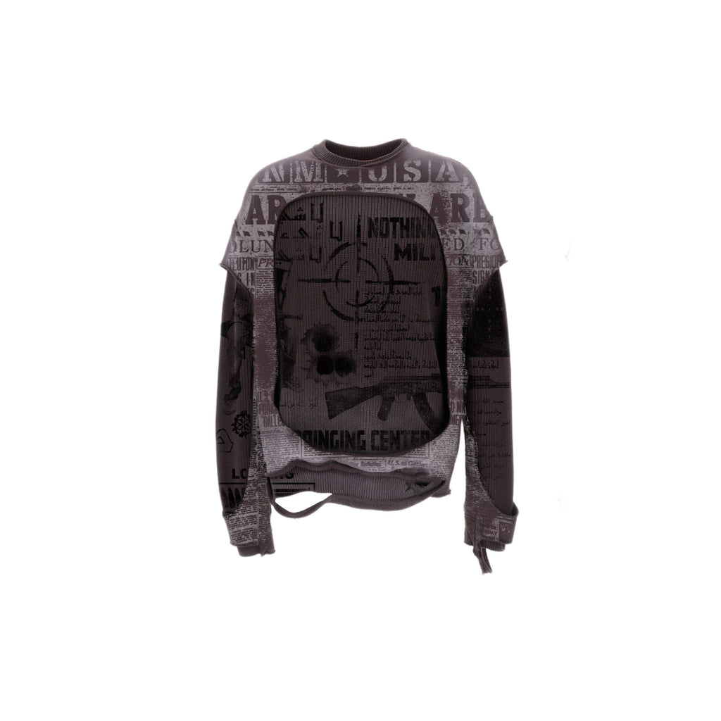 N*M Burgundy Double Layered Balaclava Tee