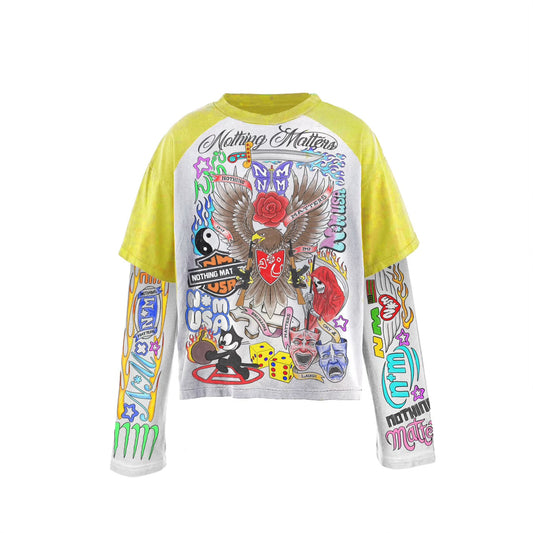 N*M “Tattoo” Yellow Double Layered Shirt