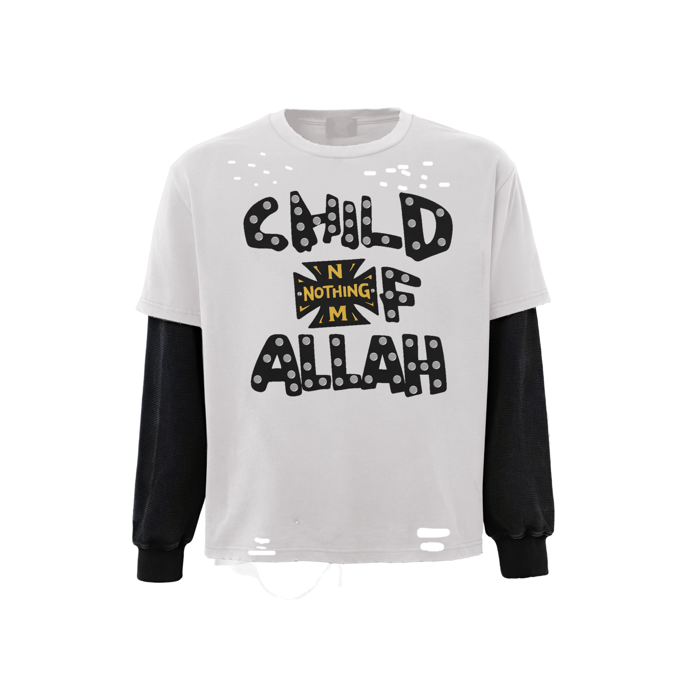N*M “Child Of Allah” Studded Double Layer Tee