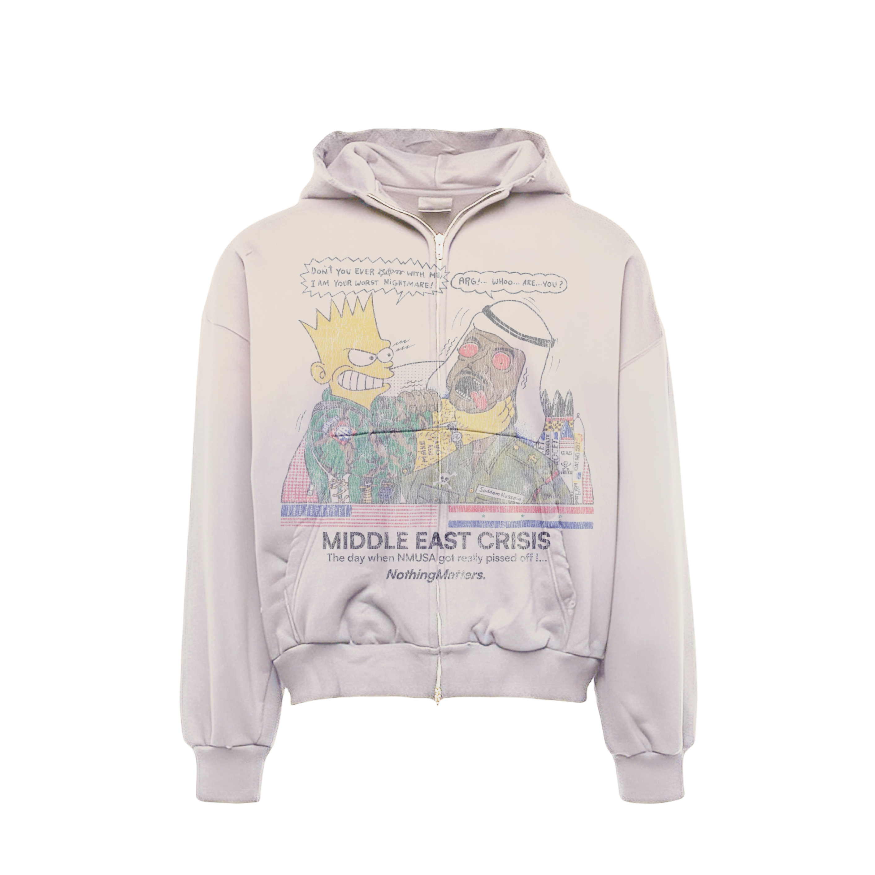 N*M “Middle East Crisis” Zip Up Jacket