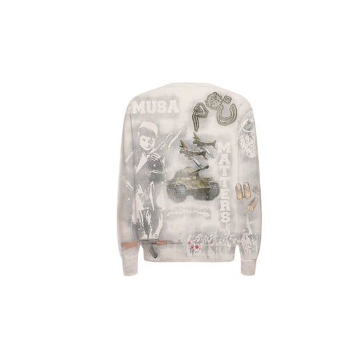 N*M All Over Beige Crewneck